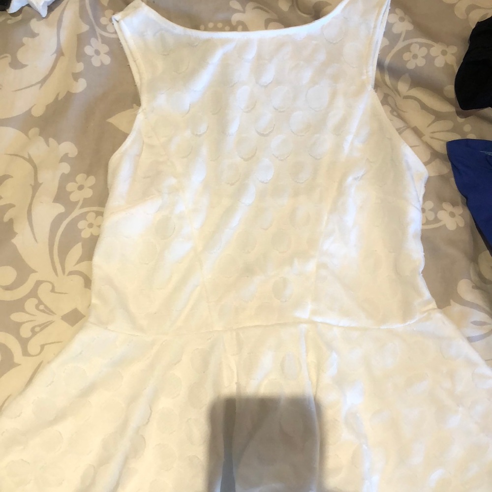 SABO SKIRT- white polka dot blouse